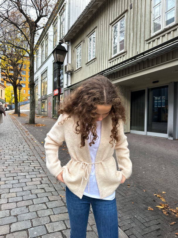 Sia Ras Knit Belt Cardigan - Birch - Image 6