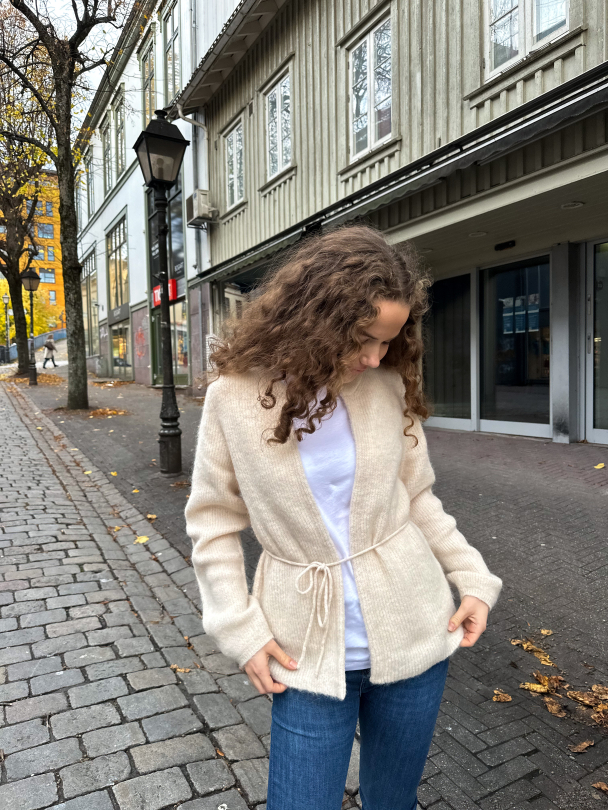 Sia Ras Knit Belt Cardigan - Birch - Image 7