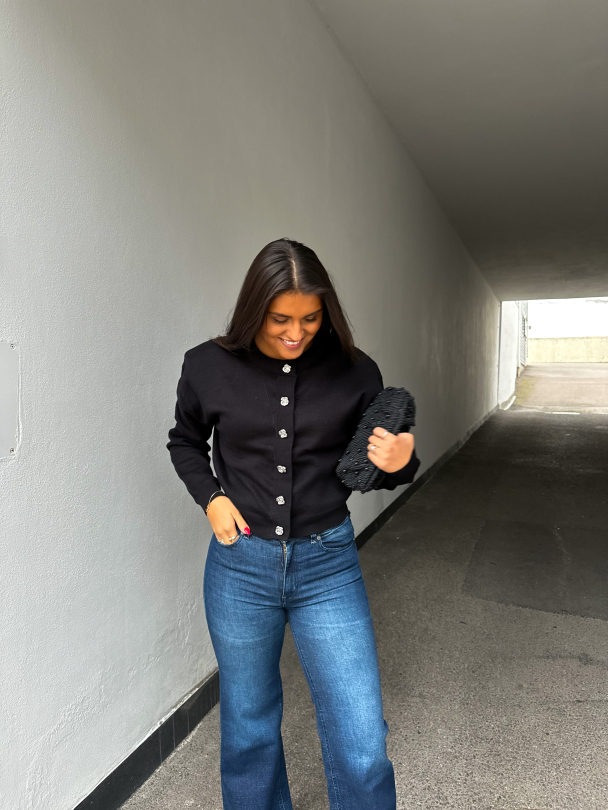 Firm Knit Cardigan - Black - Image 4