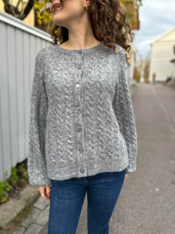 Lelu Knit Cardigan - Medium Grey Melange - Image 1