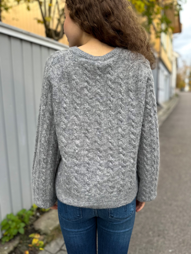 Lelu Knit Cardigan - Medium Grey Melange - Image 2