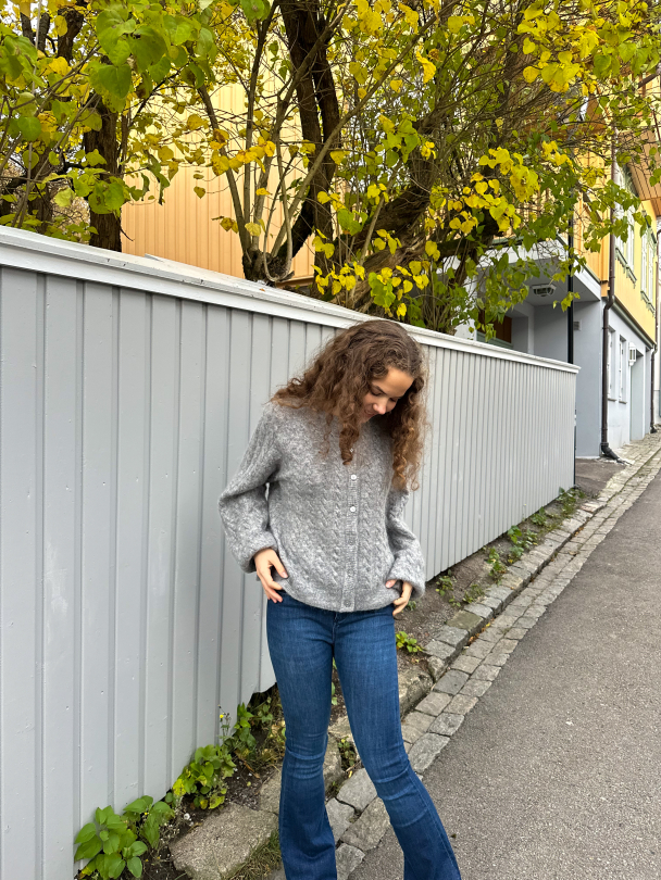 Lelu Knit Cardigan - Medium Grey Melange - Image 8