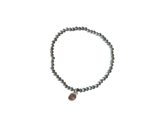 LIZAS perlearmbånd - "Fineville" 2mm Castor Grey Opal