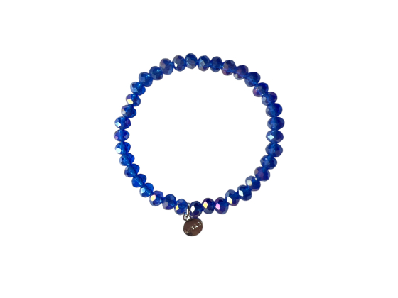 LIZAS perlearmbånd - "Nashville" 6mm Sapphire