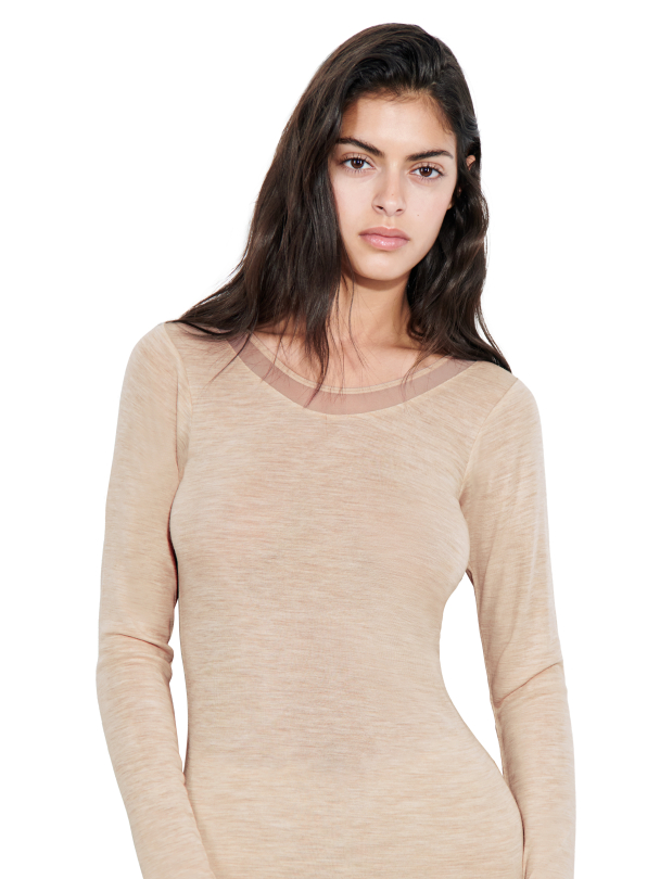 Juliana long sleeve, Heather nude - Image 1