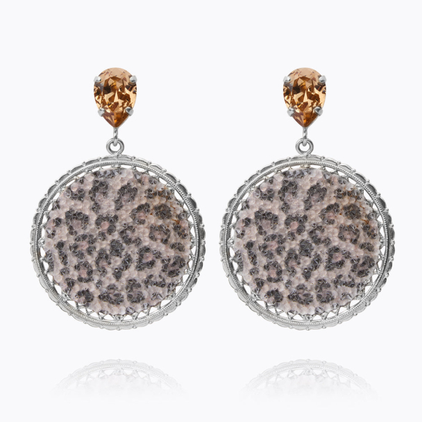 Alexandra Crystal Rocks / Leopard - Rhodium 
