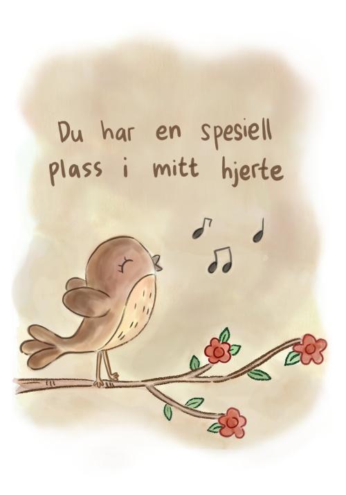 Kort med mening - Du har en spesiell plass i mityt hjerte