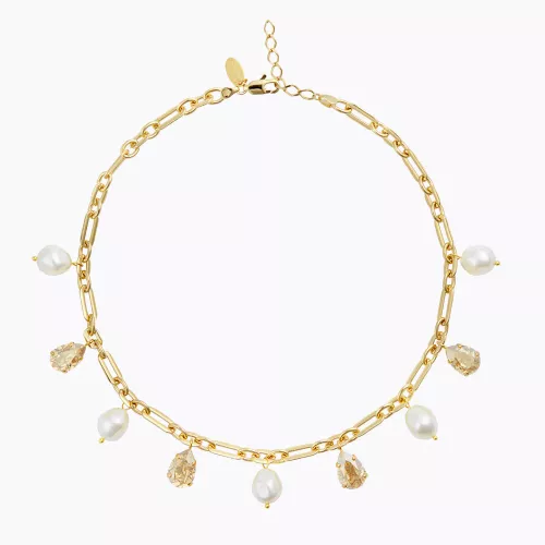 Ayra Necklace Gold - Pearl/Golden Shadow 