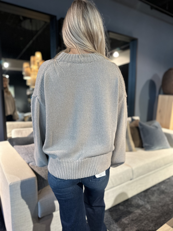 Knit Crewneck Sweater - Simply Taupe Beige  - Image 3