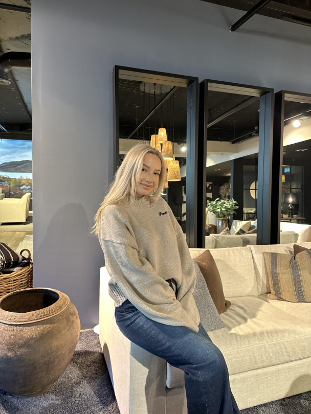 Knit Crewneck Sweater - Simply Taupe Beige  - Image 4