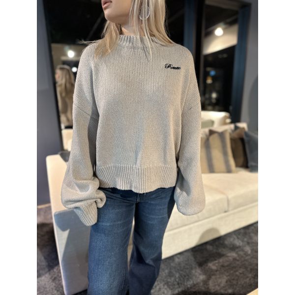 Knit Crewneck Sweater - Simply Taupe Beige 