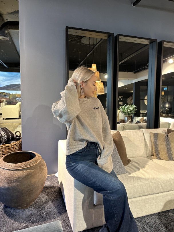 Knit Crewneck Sweater - Simply Taupe Beige  - Image 6