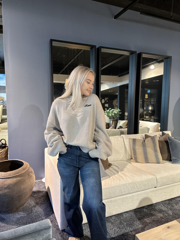 Knit Crewneck Sweater - Simply Taupe Beige  - Image 7