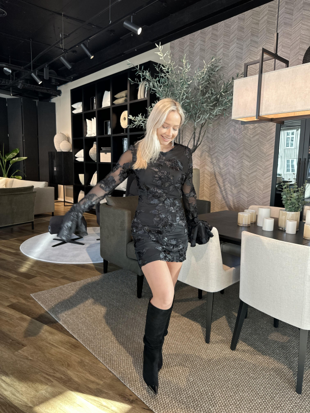 Flower Mesh Mini Dress -  - Image 3