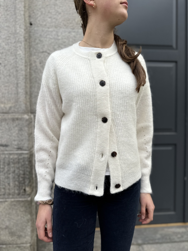 Lulu Knit Short Cardigan - Snow White  - Image 1
