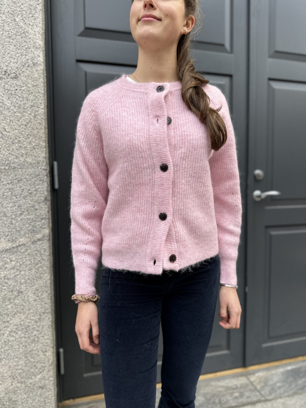 Lulu Knit Short Cardigan - Bleached Mauve  - Image 1