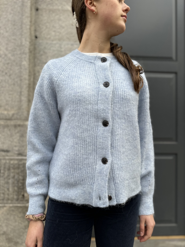 Lulu Knit Short Cardigan - Cashmere Blue  - Image 1