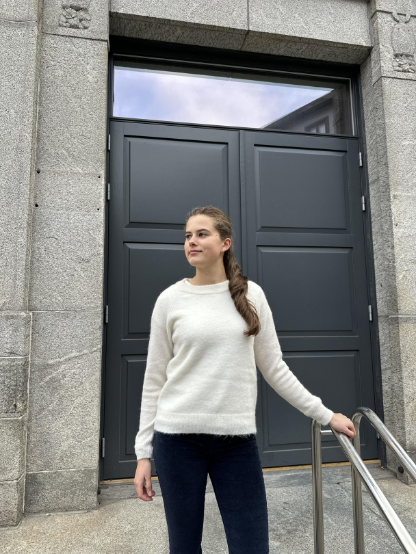 Lulu Knit O-Neck - Snow White - Image 4