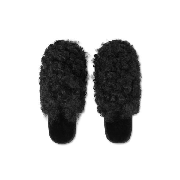 LOUNGE SLIPPERS - SHEARLING - BLACK