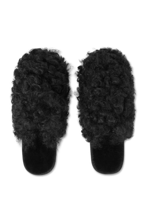 LOUNGE SLIPPERS - SHEARLING - BLACK