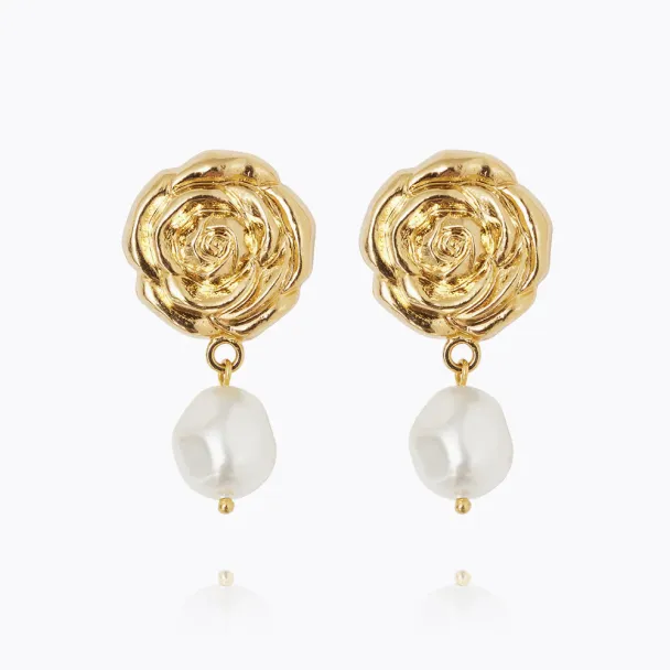 Rosita Pearl Earrings - Gold Pearl  - Image 1