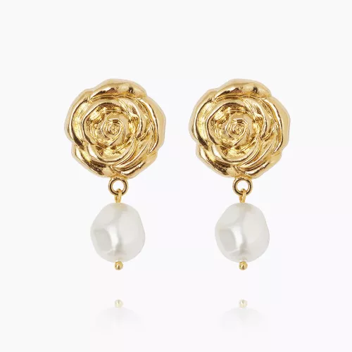 Rosita Pearl Earrings - Gold Pearl 