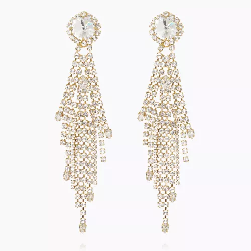 Cinderella Earrings Gold - Crystal