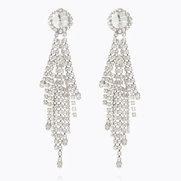 Cinderella Earrings Rhodium- Crystal - Image 1