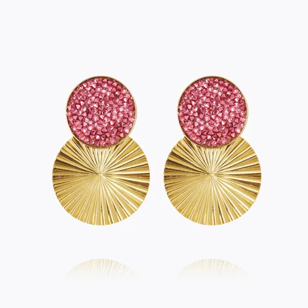 Lizzy Earrings Gold - Cal Pink  - Image 1
