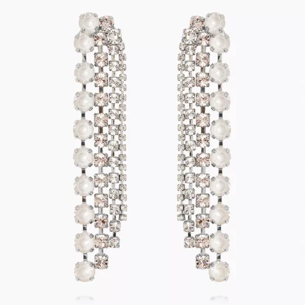 Camilla Earrings Rhodium - Electric White 