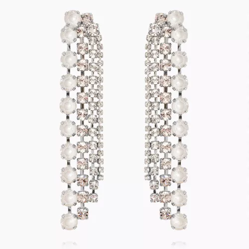 Camilla Earrings Rhodium - Electric White 
