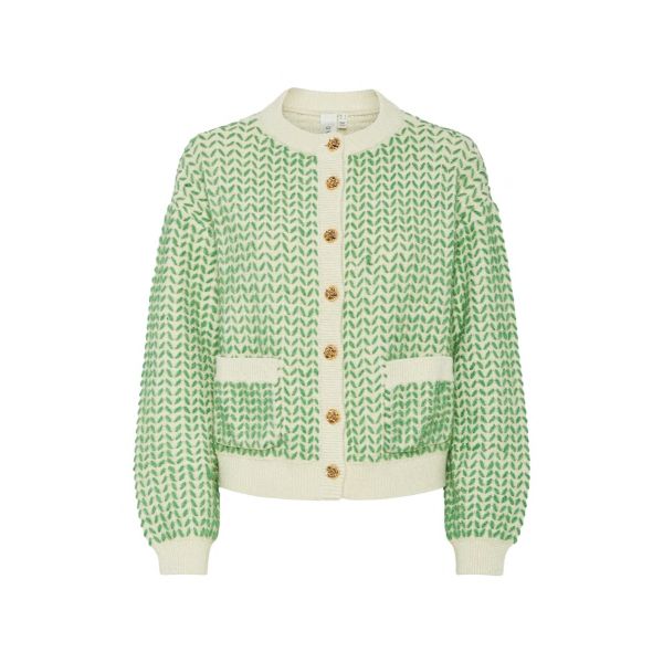 Gea Knit Cardigan - Birch/Green