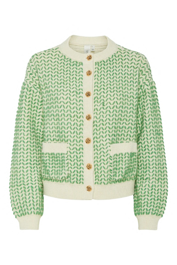 Gea Knit Cardigan - Birch/Green