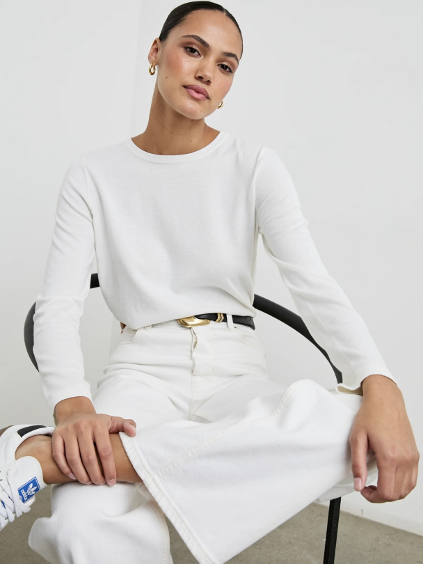 Cotton Cashmere Long Sleeve Tee - Image 1