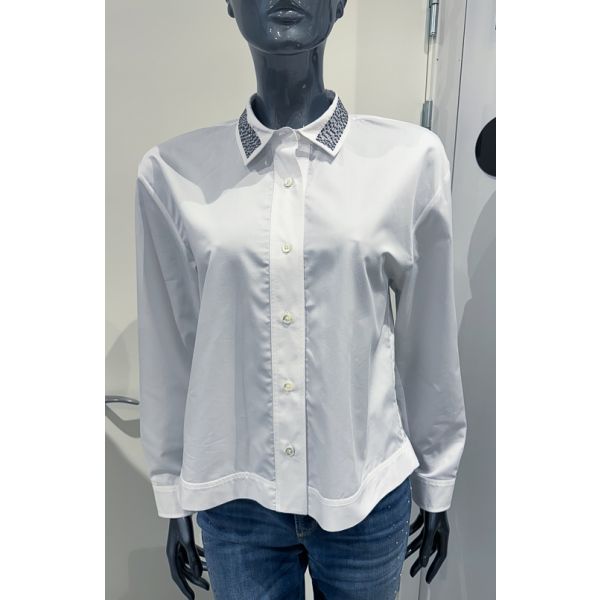 Shirt W/Rhinestone Collar   |     Shirt W/Rhinestone Collar fra Max Volmáry