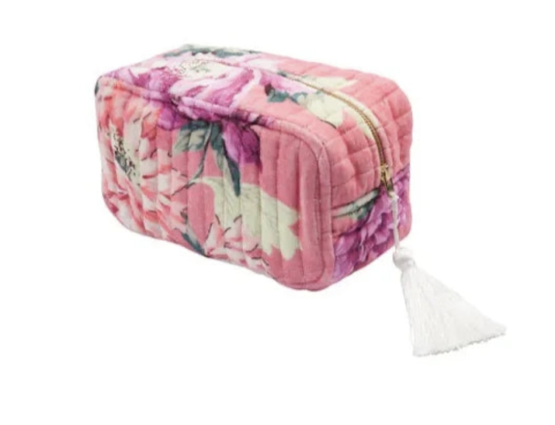 Cosmetic Bag  - Pink Posy - Image 1