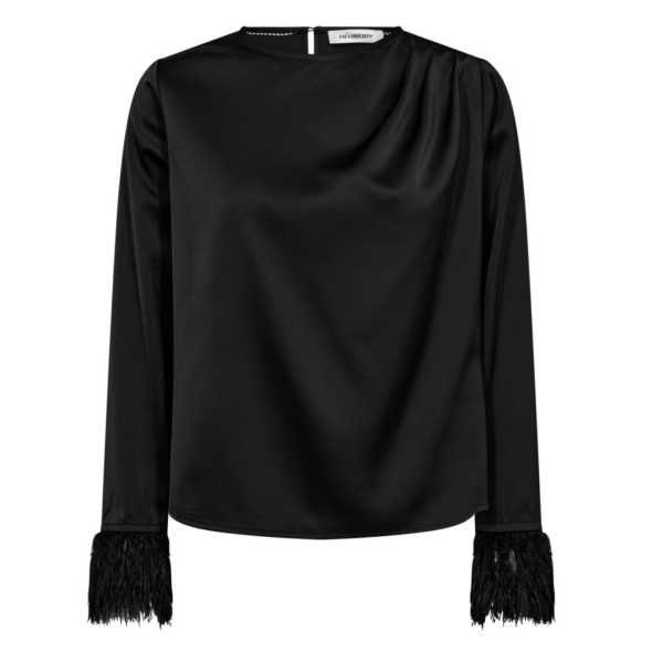 Adna Blouse Drape Feather   |  Adna Drape Feather Blouse fra Co´Couture