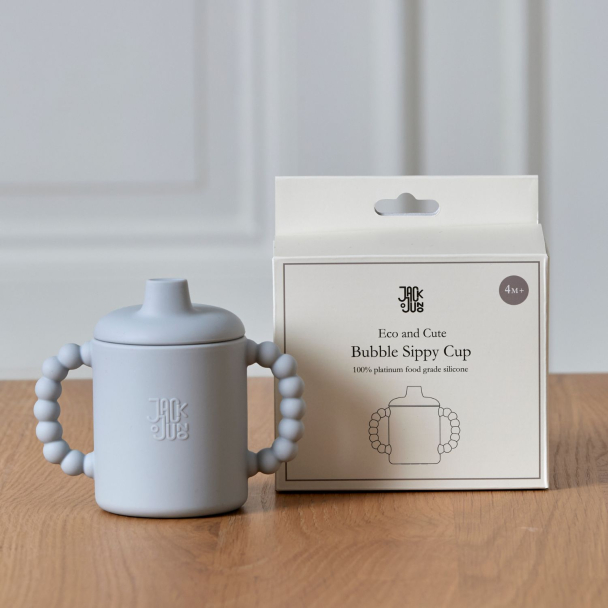 Jack o Juno | Bubble Sippy Cup - Glacier Grey - Image 1