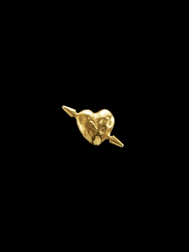 Tuvstarr's Heart Ear Stud Gold-plated Silver - Image 2