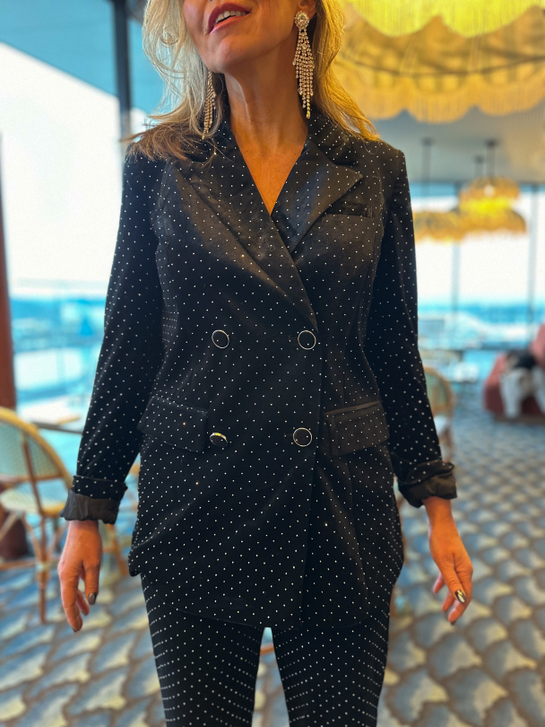 Hella Velour Blazer - Black - Image 1