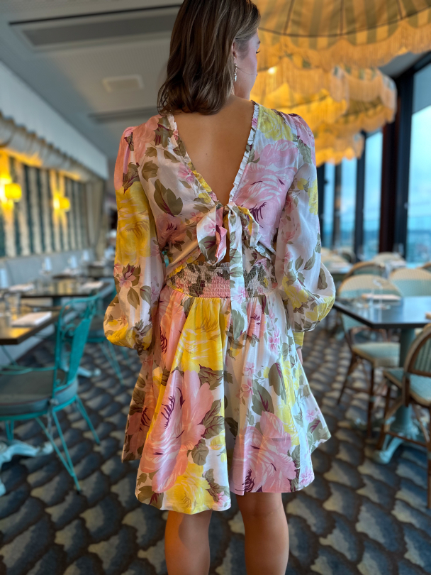Viscose Tieband Dress - Day Bouquet - Image 3
