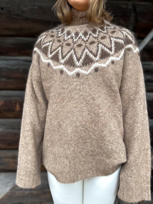 Champoluc Knitted Sweater - Fair Isle Hazelnut