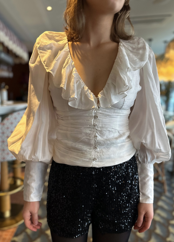 Viscose Rouching Top - Vintage White  - Image 1