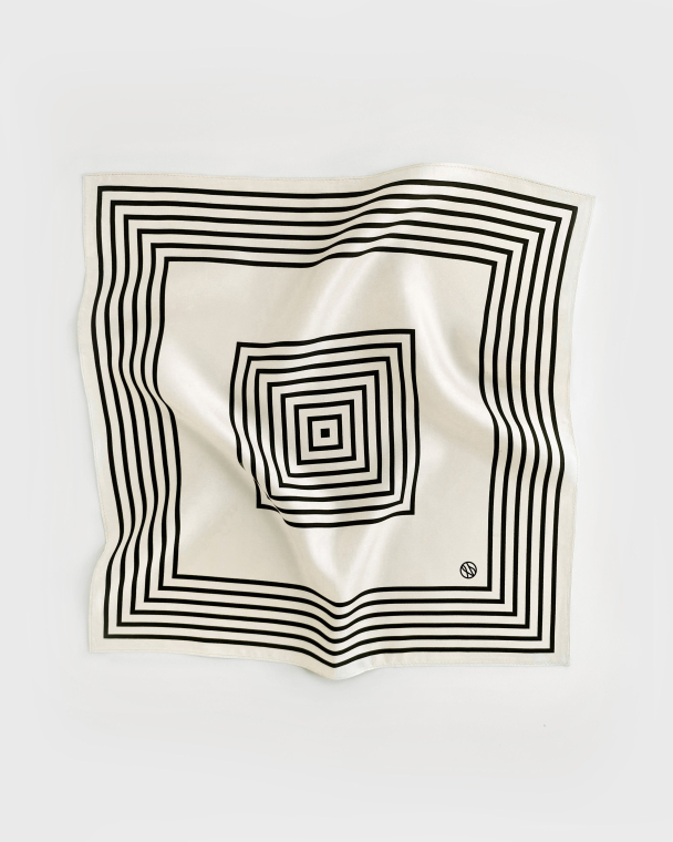NO. 14 Scarf - White& Black 50x50 cm