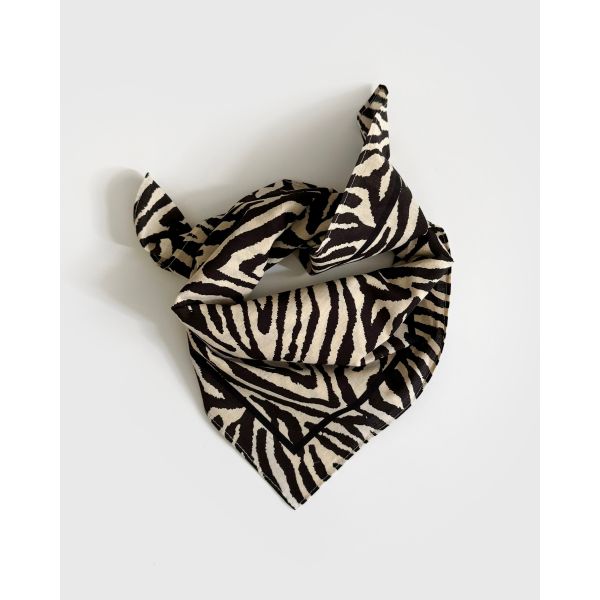 Cotton Zebra Scarf - Sand&Black - 50 cm 