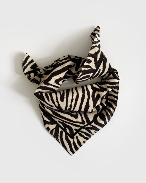 Cotton Zebra Scarf - Sand&Black - 50 cm 