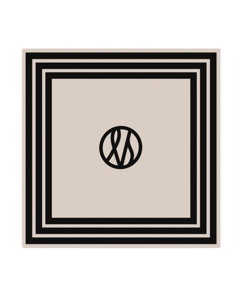 Wide Striped Scarf – Sand/Sort - 80 cm