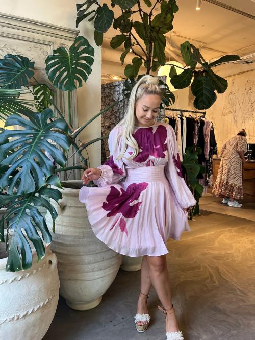 Satin Mini Dress - Purple