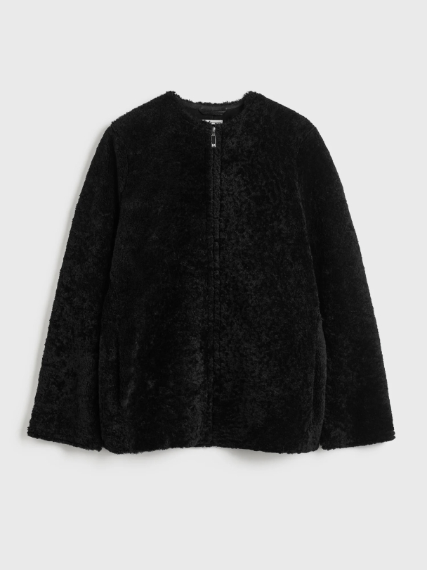 Zipped Teddy Shearling Jacket - Image 4