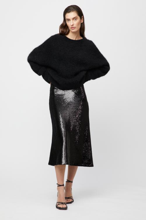 BIAS CUT SEQUIN SKIRT